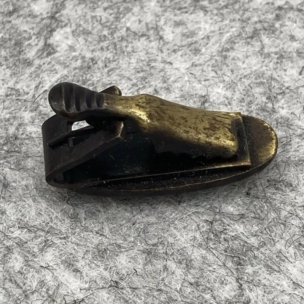 Vintage Art Deco Tie Clip Bar Brass Tone Elegant Old Money Unique‎ Style Estate